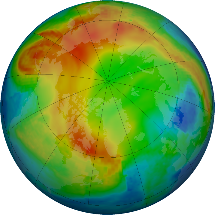 Arctic ozone map for 09 January 2002
